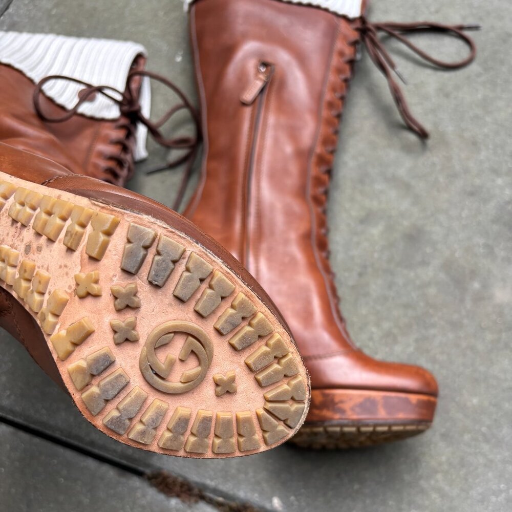 Gucci leather lace up boots size 37 - Picture 6 of 11